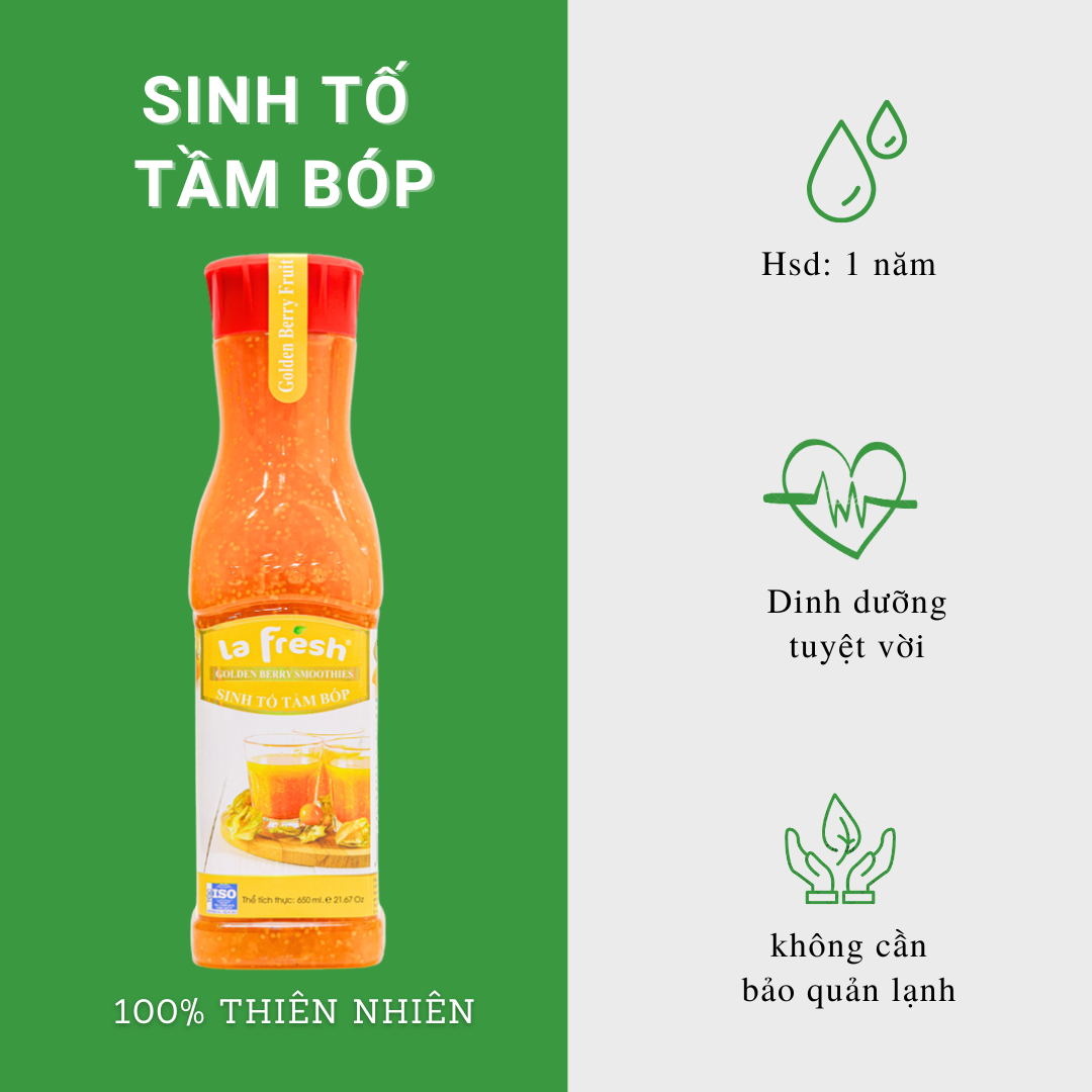 Sinh Tố Tầm Bóp Lafresh Đà Lạt Chai 650ML