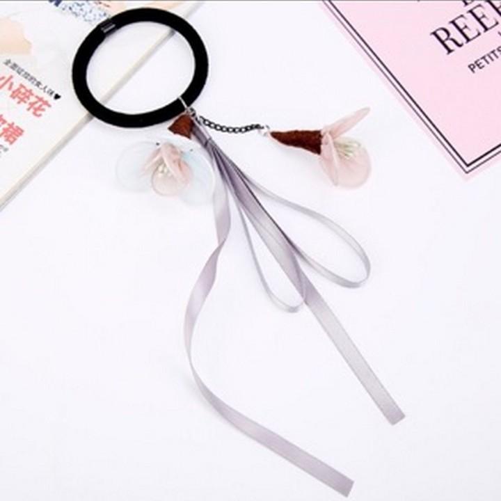 Buộc tóc dễ thương buộc tóc Hàn quốc buộc tóc hoa rơi cột tóc hoa lụa