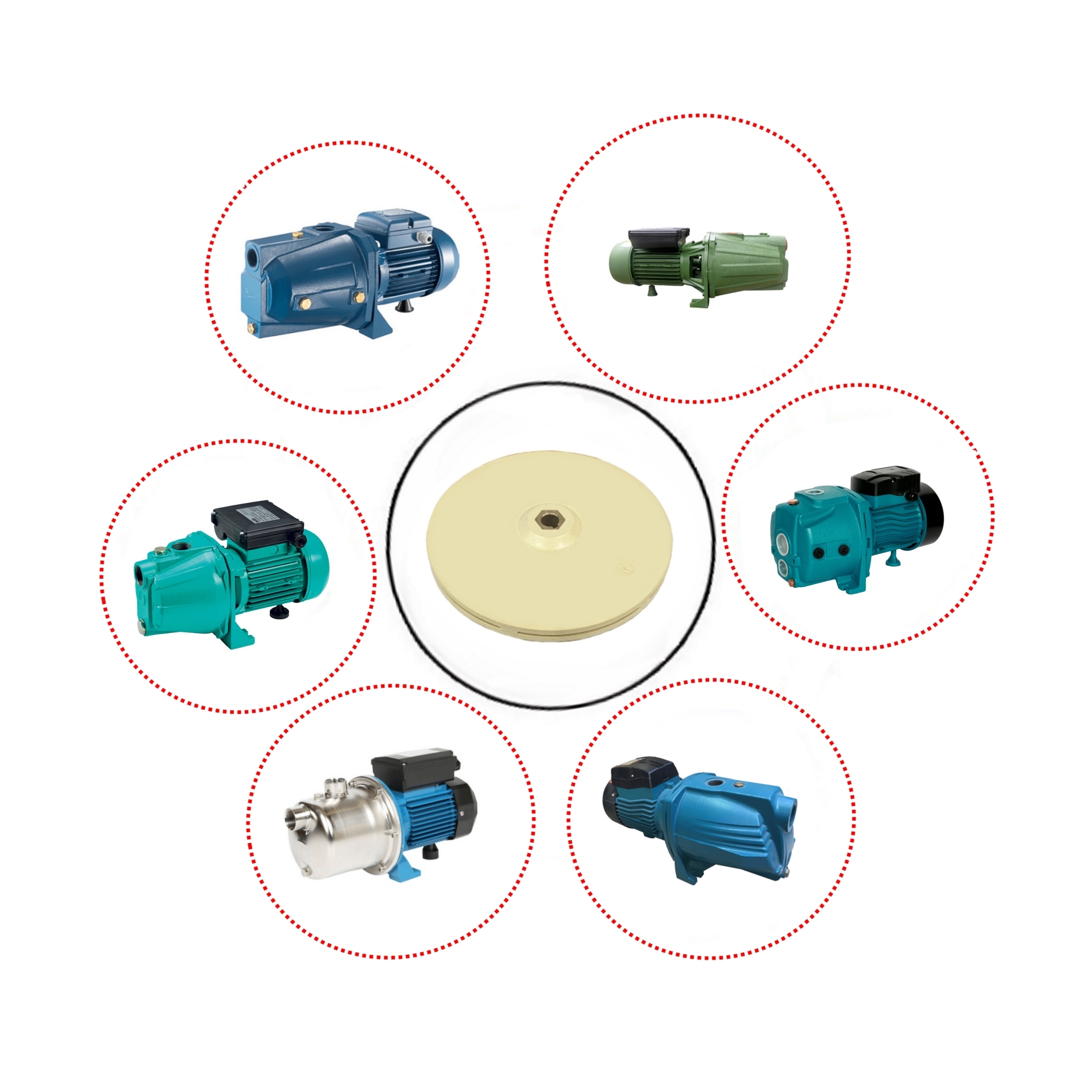CÁNH QUẠT MÁY BƠM NƯỚC ĐẦU CON LỢN CÁNH 160MM