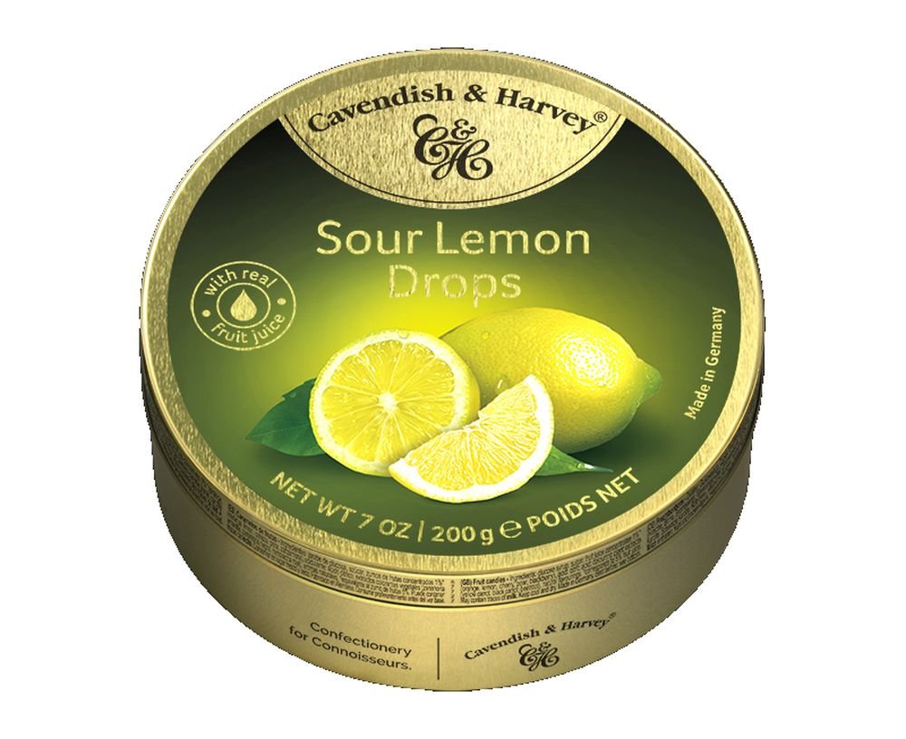 Kẹo Hộp Thiếc Đức Cavendish Harvey Hương Chanh Sour Lemon Drops