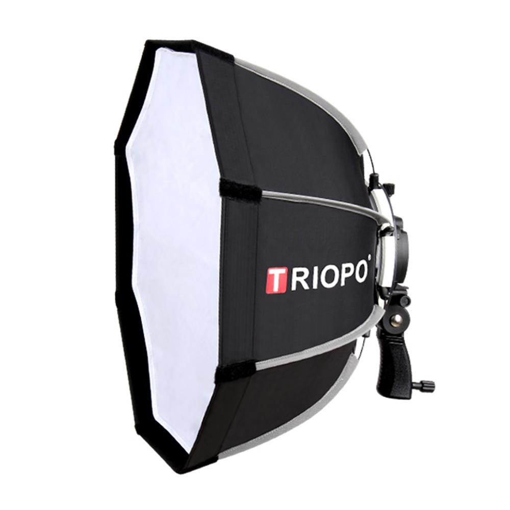 TRIOPO 90cm Foldable Octagon Softbox Bracket Mount Softbox Handle + Honeycomb Grid + 2m Light Stand for Godox Speedlite Flash
