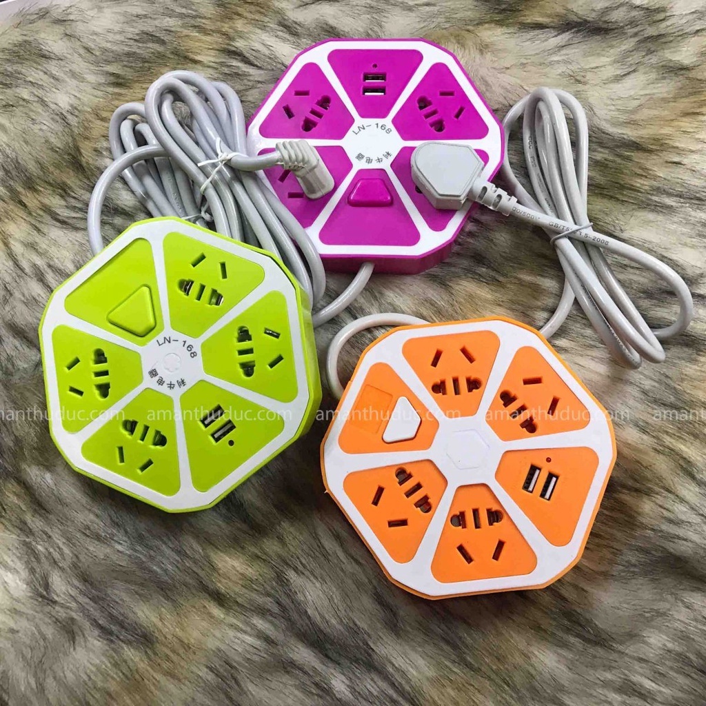 Ổ cắm điện đa năng hình múi cam , ổ cắm điện usb đa năng hình miếng cam độc đáo, ổ cắm điện usb đa năng hình miếng cam độc đáo