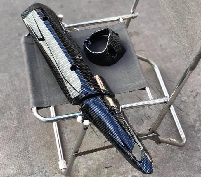 Ốp+chụp pô nhựa carbon xe exciter 150 mẫu giống hình