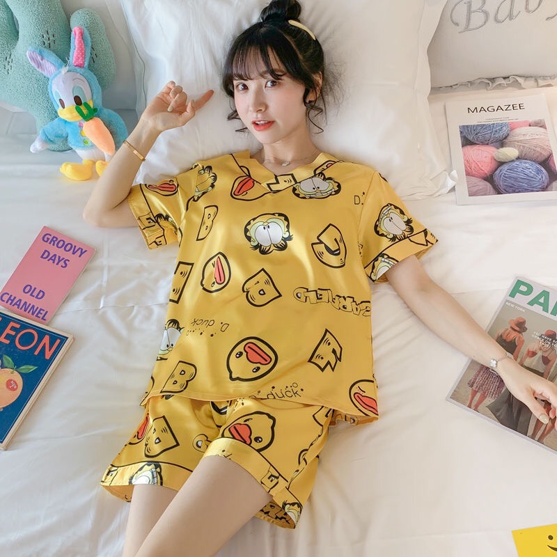 (3) [HCM] [BIGSIZE 3XL-5XL] [Ảnh thật] [M-5XL] [LỤA POLY] Đồ ngủ/mặc nhà lụa đùi cổ tim