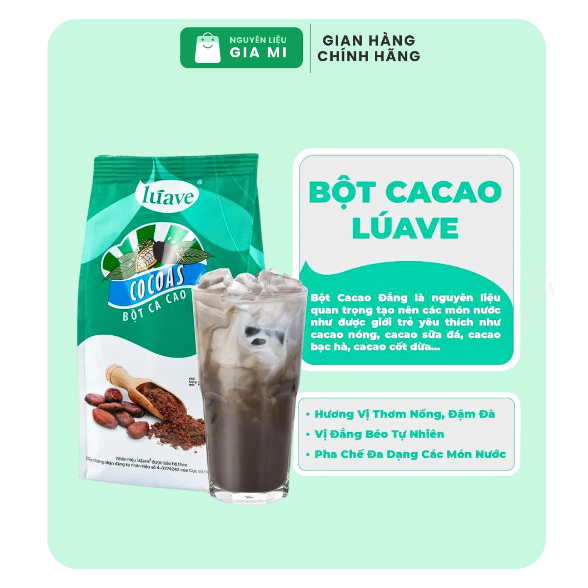Bột Cacao Cacao Luave gói 500g