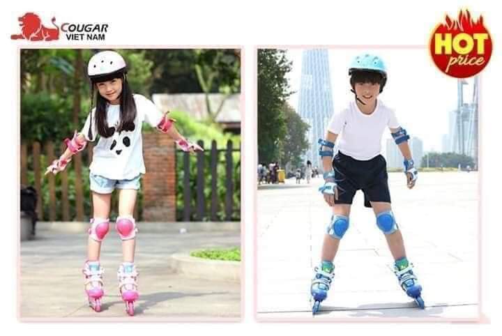 Giày trượt Patin đủ bộ cho trẻ em (Kèm mũ bảo hiểm và bảo vệ chân tay)
