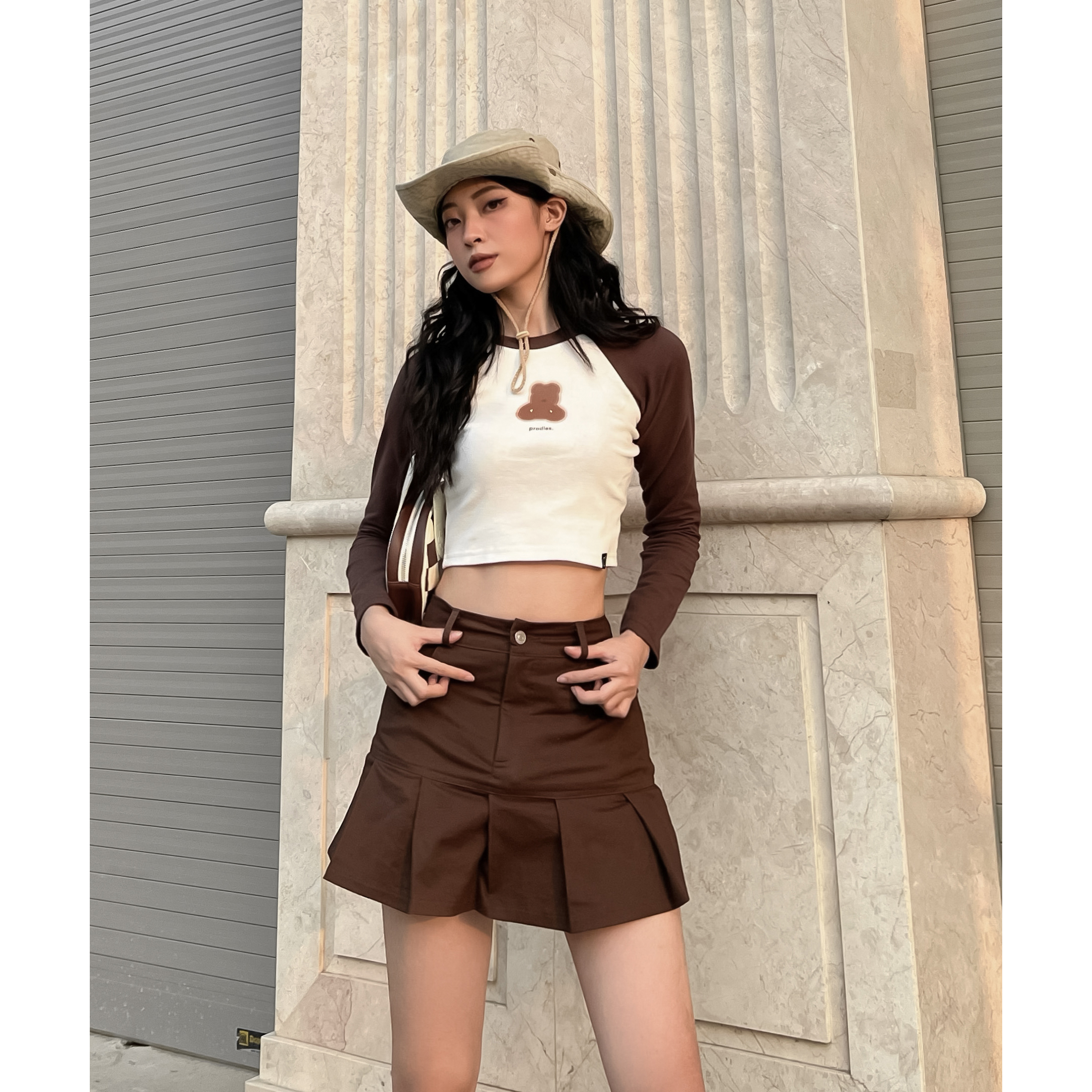 Áo Croptop Tay Dài PRADIES B-Bear