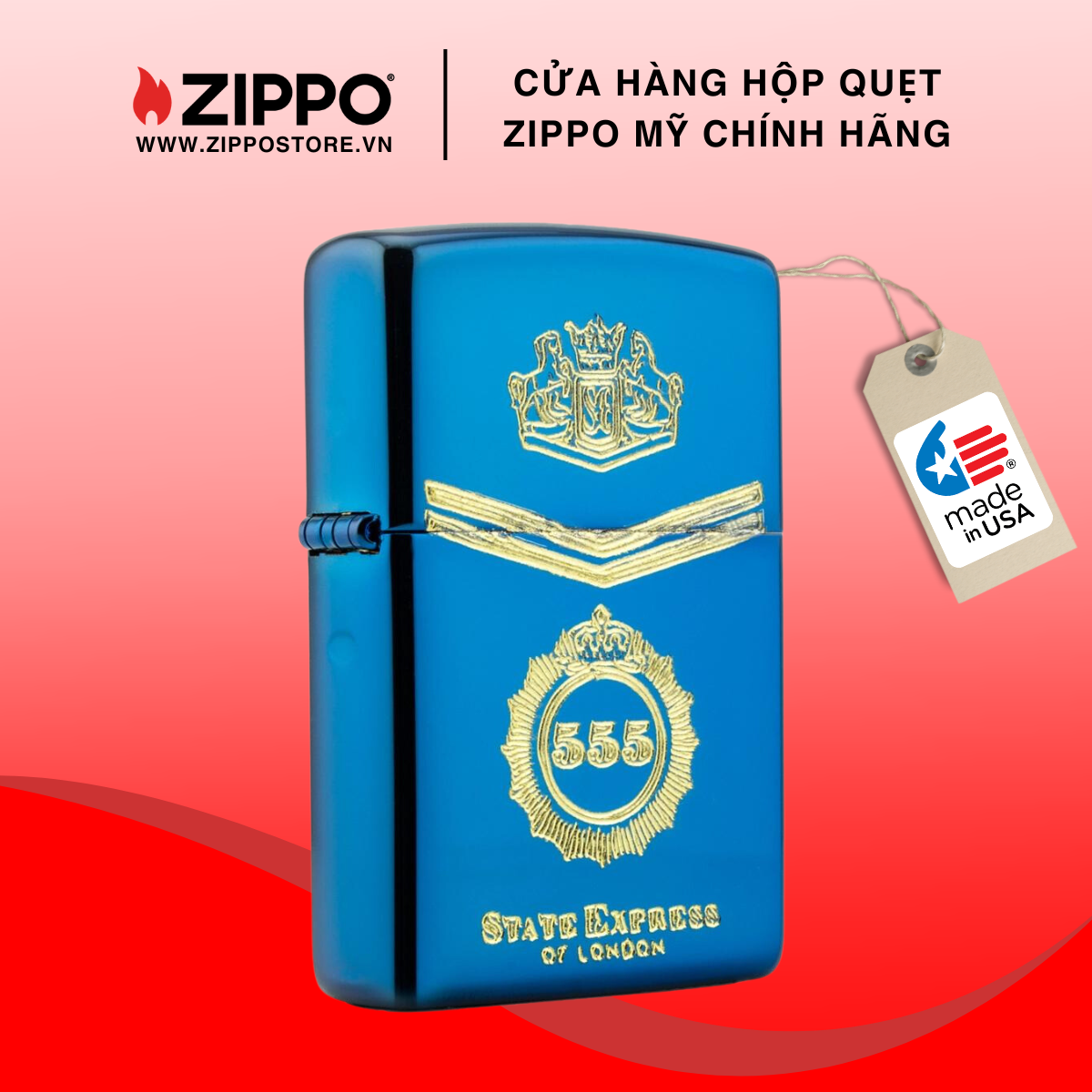 Bật Lửa Zippo Khắc Tay Logo 555