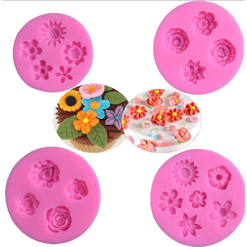 Khuôn silicon 4d  5 hoa cúc nhí xinh