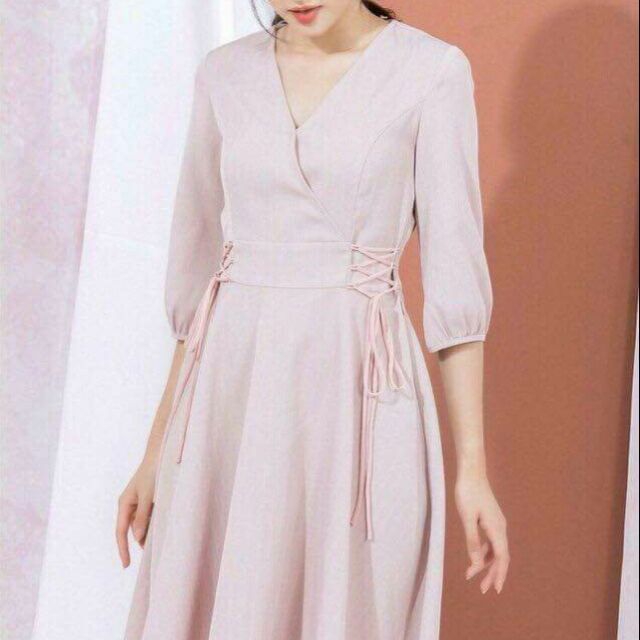 ĐẦM HỒNG ĐAN DÂY EO (có ảnh thật) Ms24