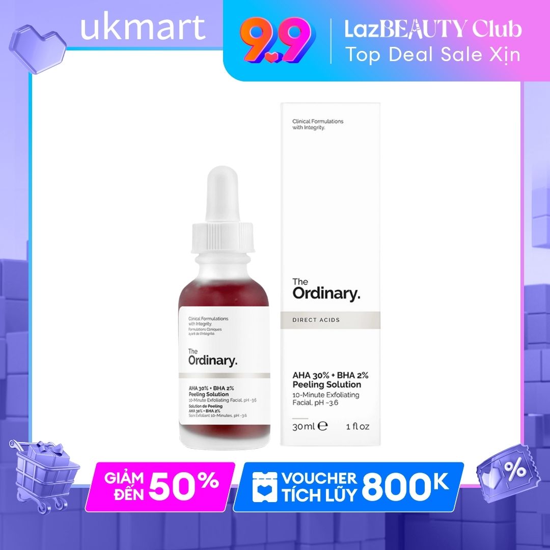 The Ordinary Thanh tẩy da AHA 30% + BHA 2% Peeling Solution 30ml Giải Quyết Các Vấn Đề Như Mụn Thâm Sẹo Da Xỉn Màu Cho Làn Da Khỏe Đẹp Không Kích Ứng