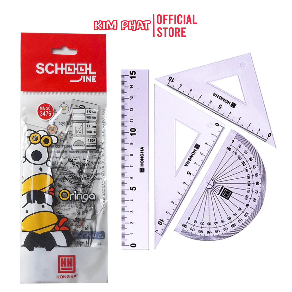 Bộ eke 4 sản phẩm hồng hà 3476