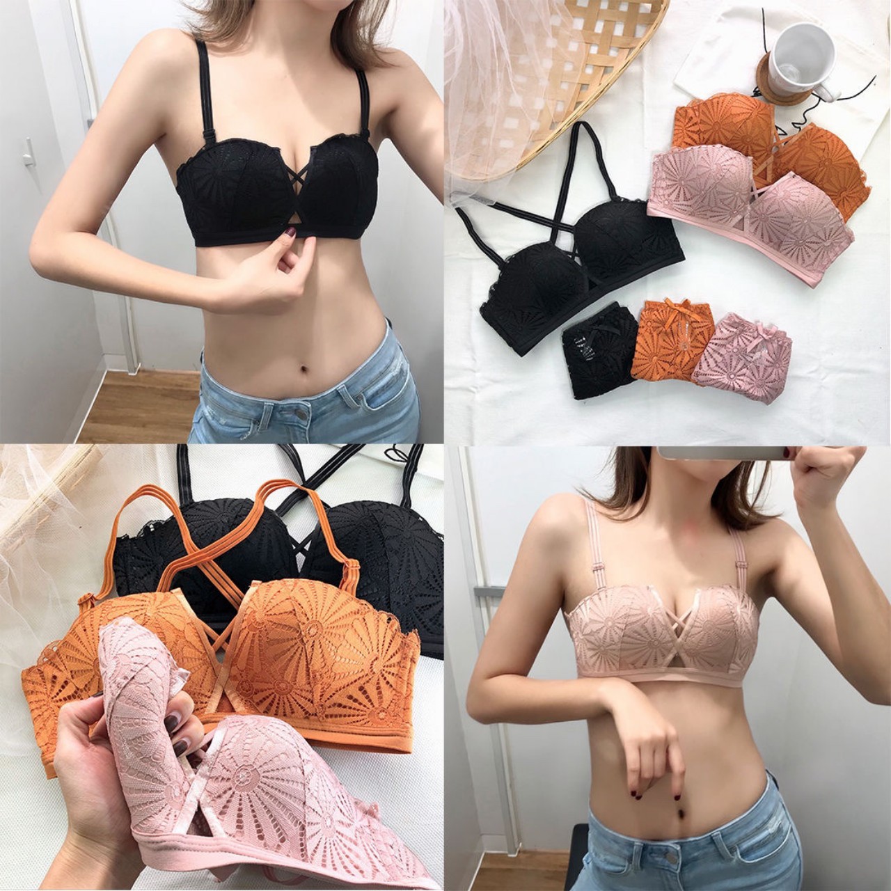 [HCM]ÁO NGỰC DÂY CHÉO CUP PHỐI REN SIÊU ĐẸP