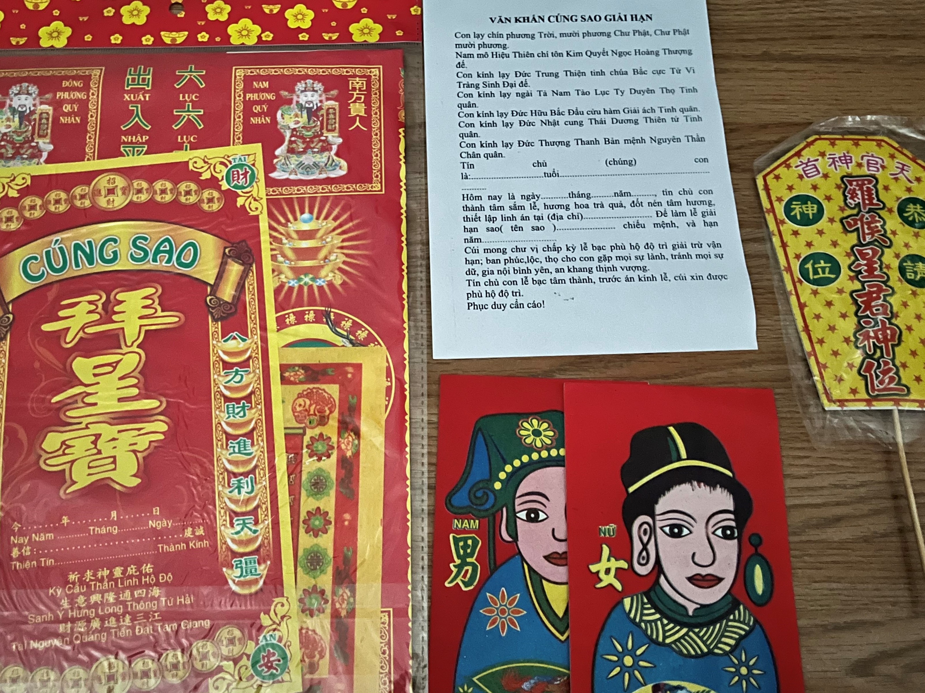 Giấy cúng sao La Hầu nam/ nữ