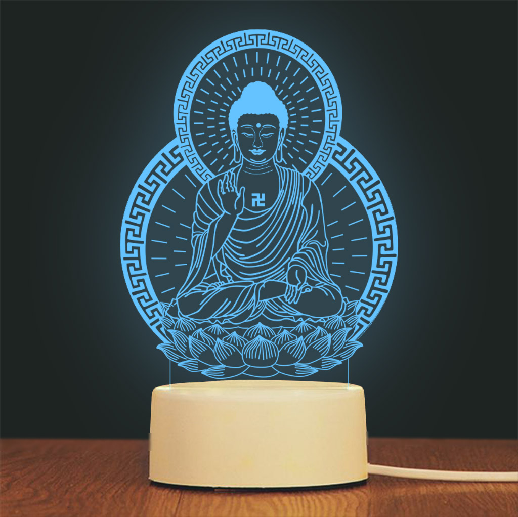 LED 3D figure Amitabha Buddha decoration room