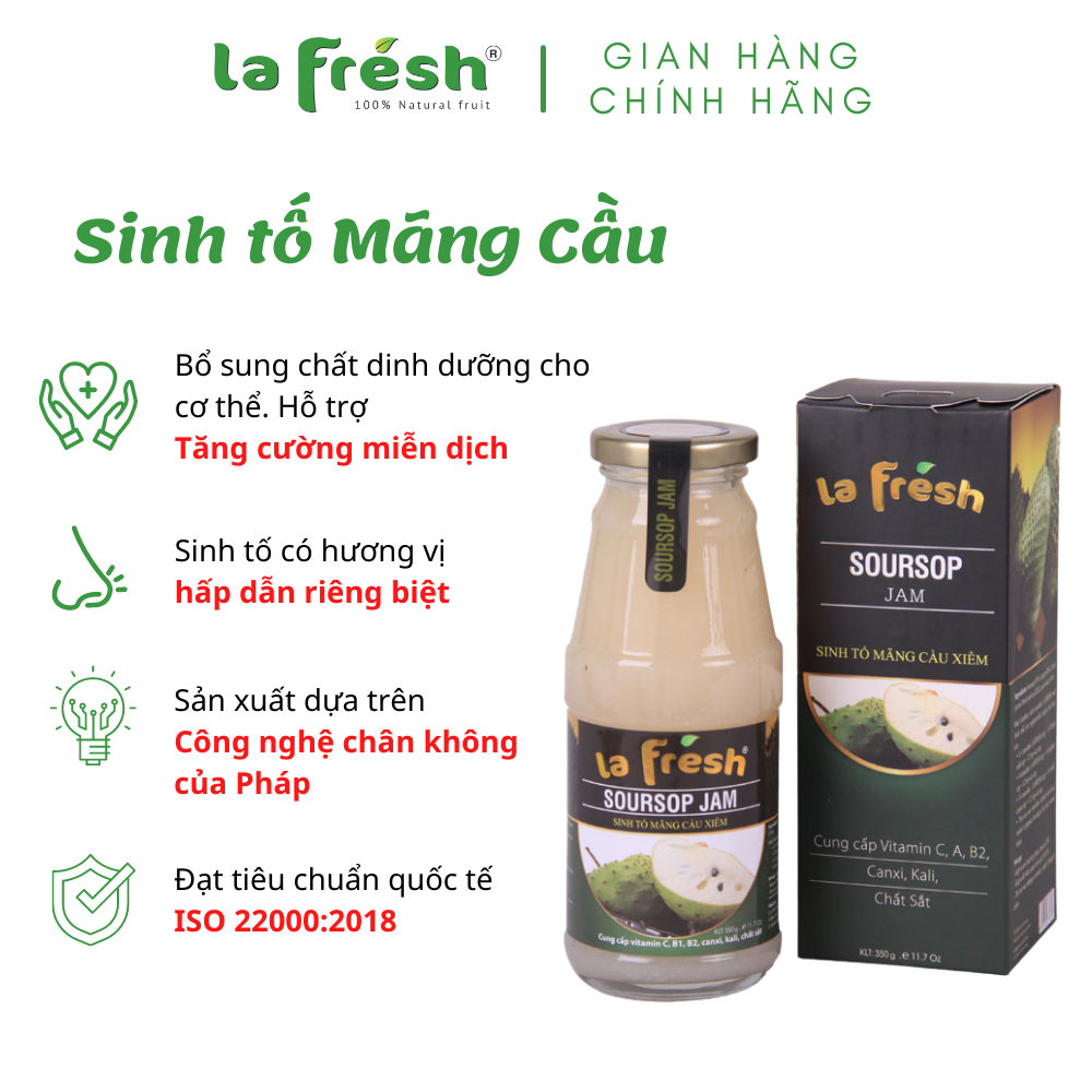 [HCM]Sinh Tố Mãng Cầu Lafresh Đà Lạt 350ml