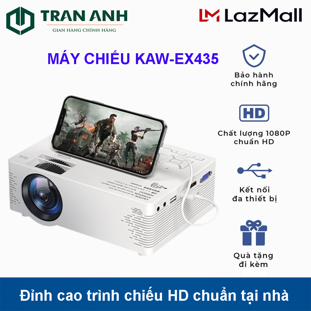 máy chiếu android, kết nối điện thoại với máy chiếu, máy chiếu mini android, máy chiếu android giá rẻ, Máy Chiếu Mini KAW-550 Hệ Điều Hành Android, Kết nối Điện thoại   Full HD 1080 - Bảo Hành 12 Tháng