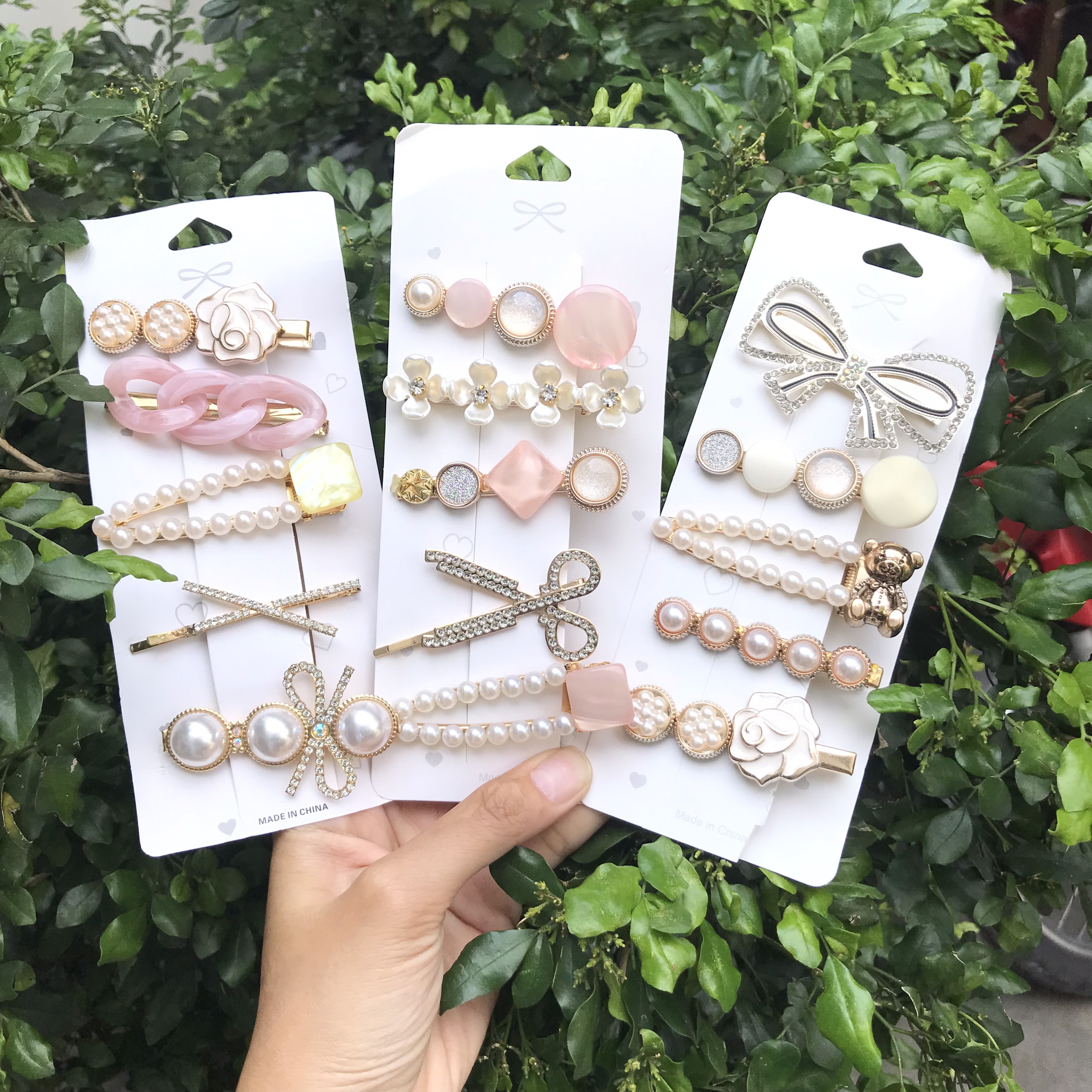 Set 5 Kẹp Tóc Ngọc Trai Đính Hạt Hàn Quốc siêu xinh xắn - kẹp mái Hàn Quốc - kẹp tóc mái đẹp - kẹp mái ngọc trai - kẹo đính đá - set kẹp hạt ngọc trai Hàn Quốc - kẹp tóc nữ siêu xinh
