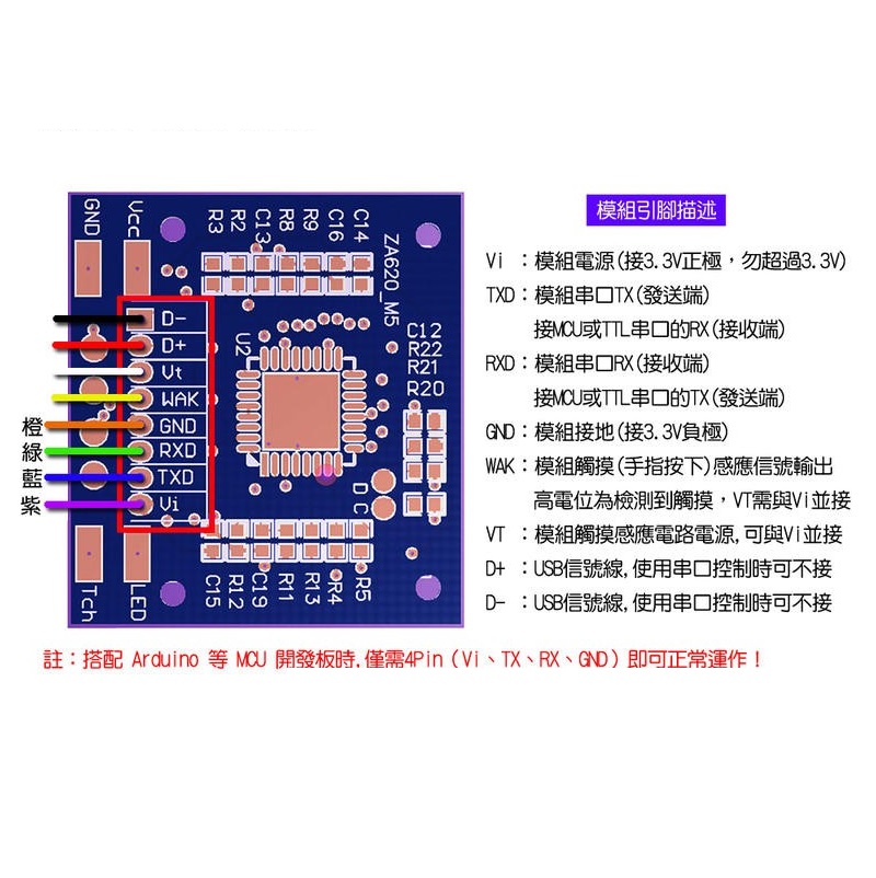 Module cảm biến vân tay AS608 cho Arduino (JM-101B)