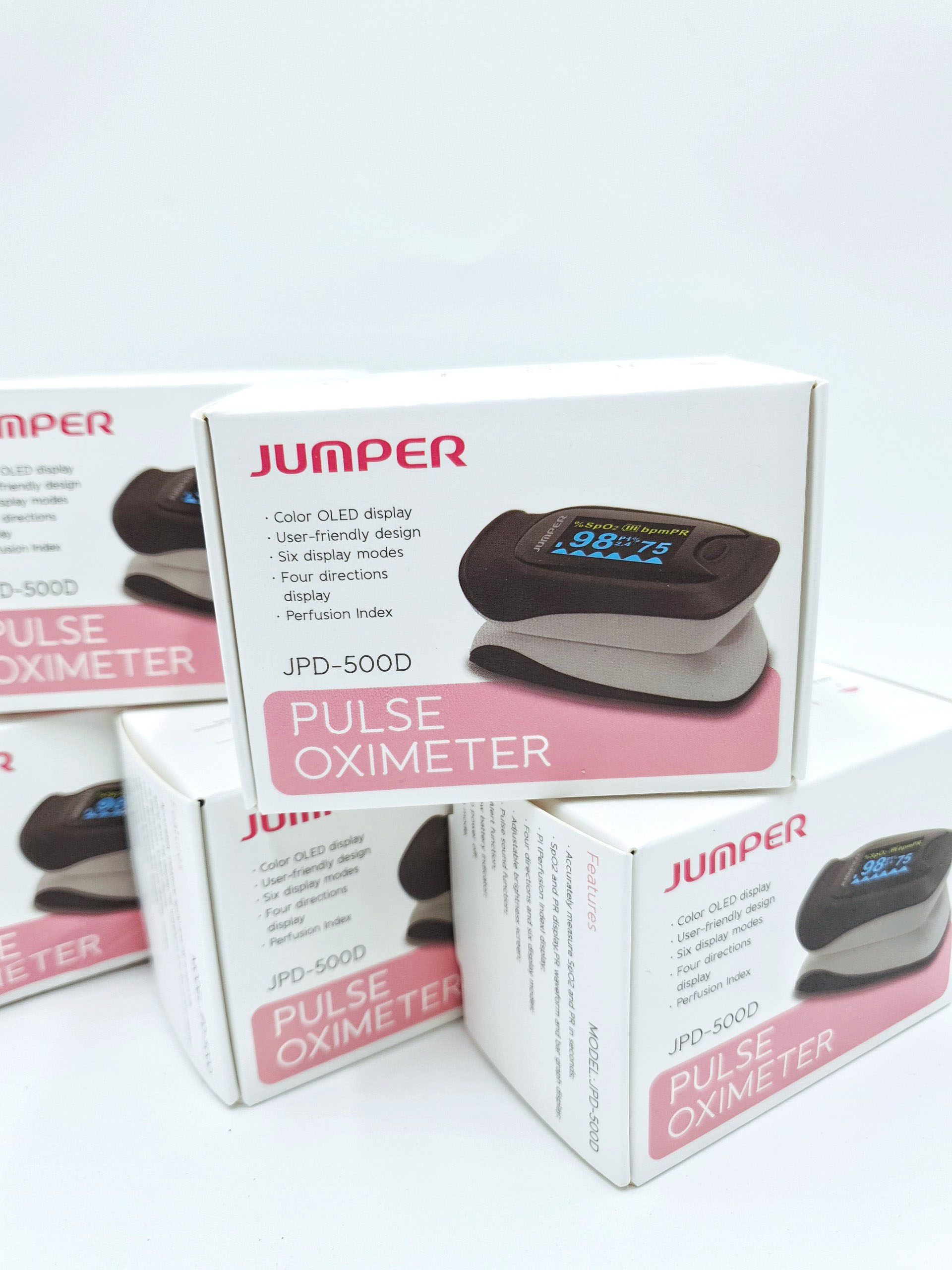 Máy đo SPO2 Jumper 500D - đo 3 chỉ số - Bảo hành 2 năm