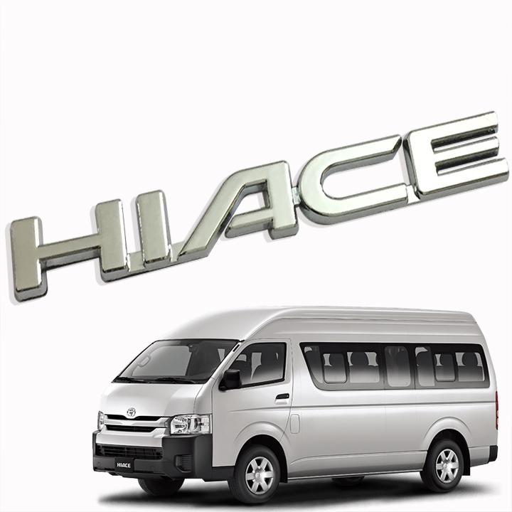 Logo chữ nổi HIACE dán trang trí đuôi xe