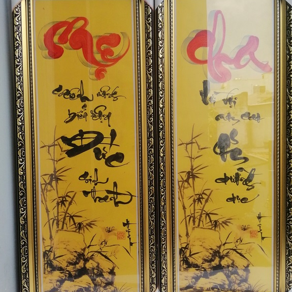 Bộ tranh thư pháp CHA MẸ