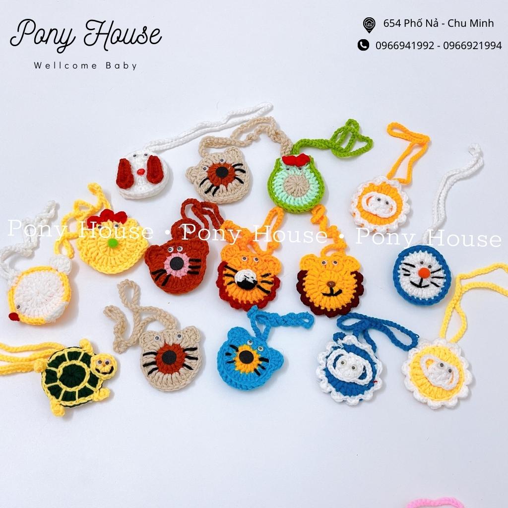 Túi đựng tỏi cho bé - túi len đựng tỏi hình gấu, hoa quả cho bé sơ sinh