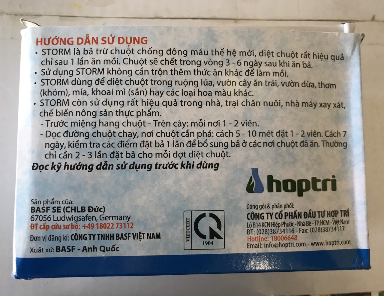 Thuốc diệt chuột Storm - 20 viên/gói