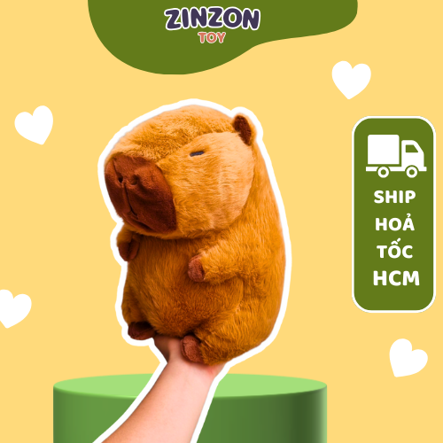 Gấu bông Capybara đeo balo rùa êm mịn dễ thương