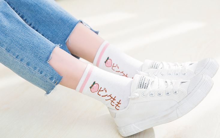 Set 5 Đôi Tất Vớ Cao Cổ Hoa Quả JP