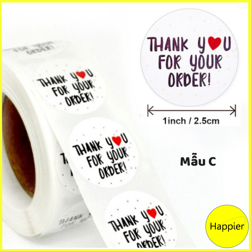 [HCM]Tem Dán Thank You 1 Cuộn 500 Miếng