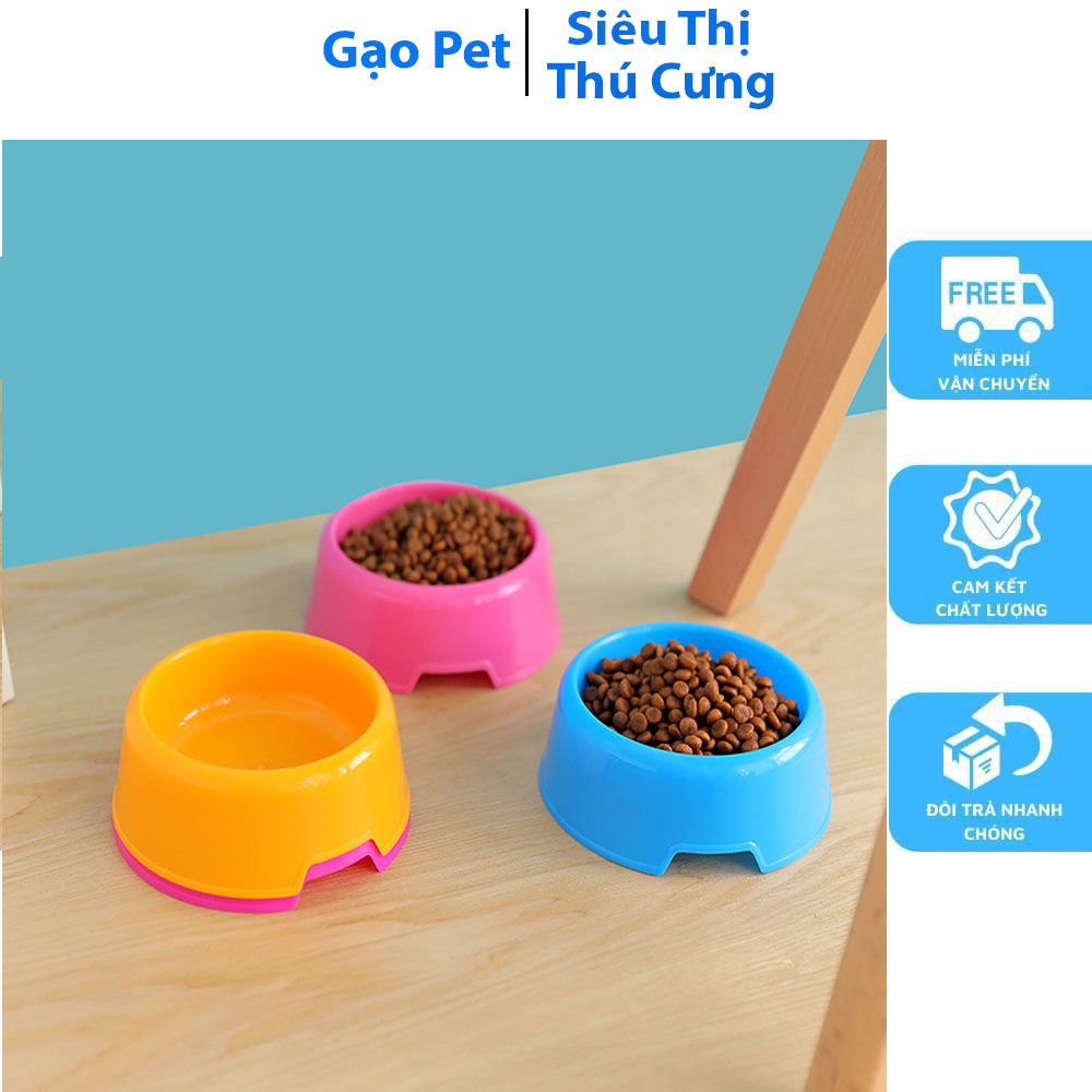 [Hoàn Tiền 10%] Bát ăn đơn cho chó mèo đựng thức ăn, nước nhiều màu sắc