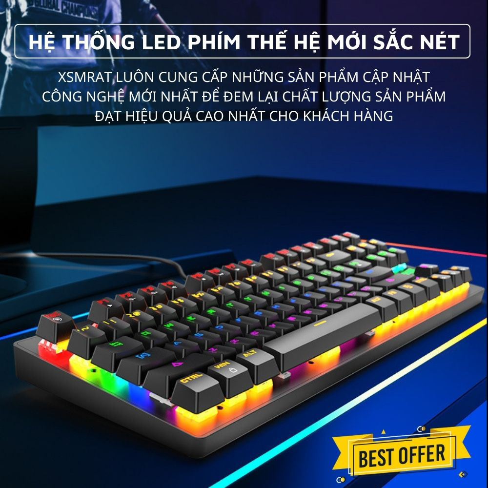 Bàn Phím Cơ K2 Pro,LED RGB 10 Chế Độ Khác Nhau,Crack bản nâng cấp laptop chơi game cực đã