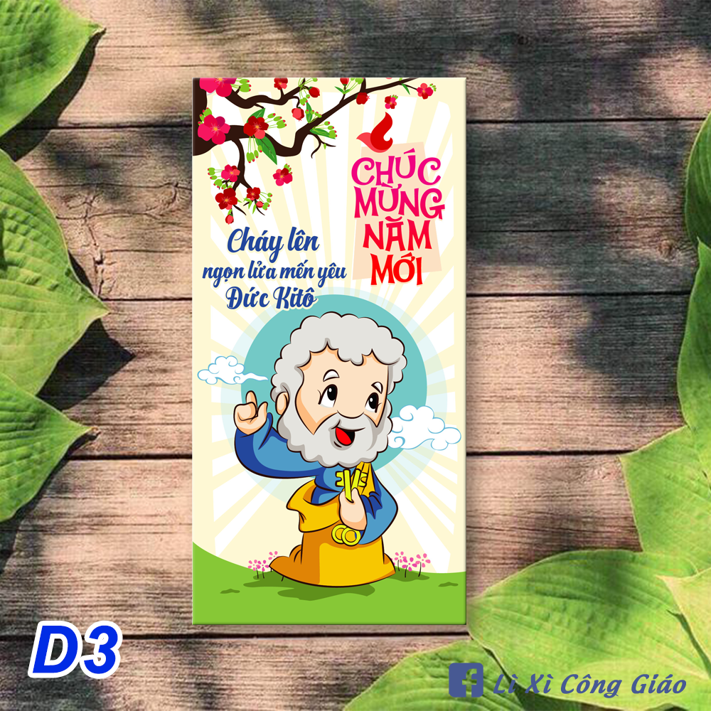Set 10 bao lì xì công giáo mẫu d3 - lì xì tết - quà tặng công giáo ý nghĩa