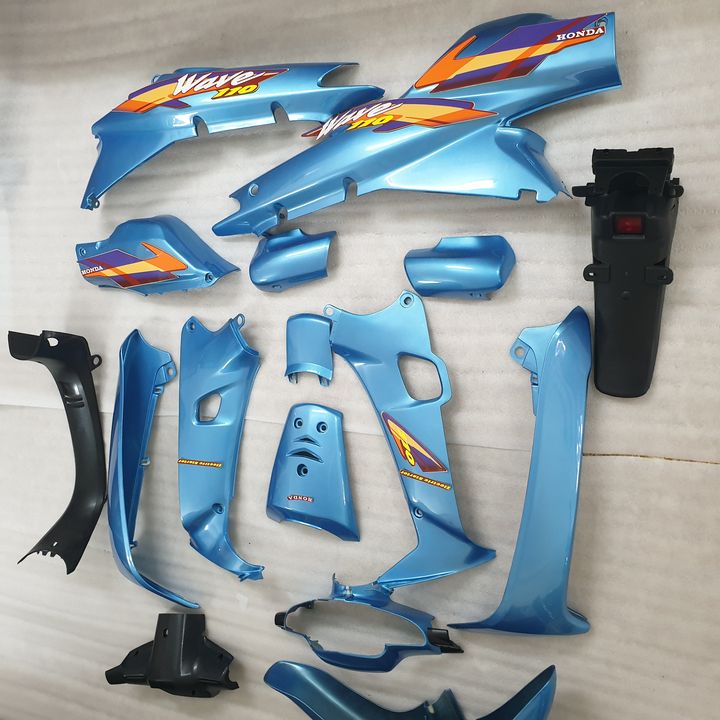 (Tặng Tem ) Bộ dàn áo xe Wave ZX, WAVE anpha - wave 110 đời 1997-2006, Nhựa nguyên sinh ABS màu Xanh Ngọc, chuyên linh kiện xe máy giá rẻ