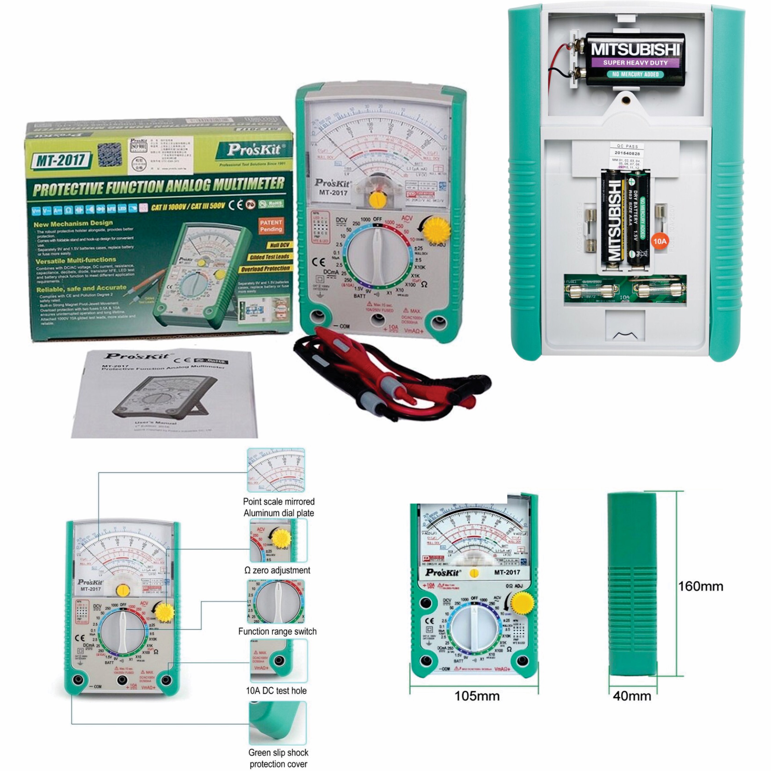 Đồng Hồ Đo Kim Pro’skit Chính Hãng MT-2017