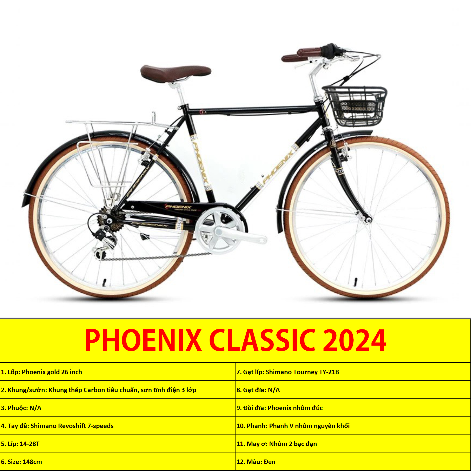 XE ĐẠP PHƯỢNG HOÀNG CLASSIC 2024