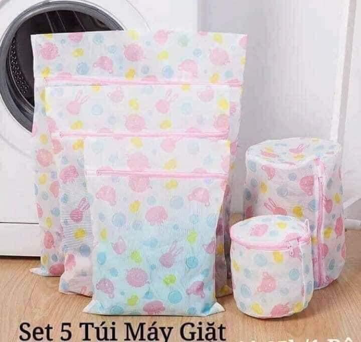 Sét túi lưới giặt đồ 5 chi tiết loại hình hoa