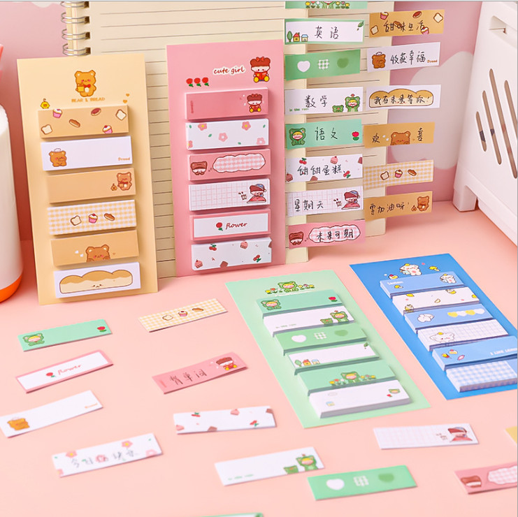 Set giấy nhớ, giấy note hình thú dạng chữ nhật siêu xinh MIM NOTETHU078
