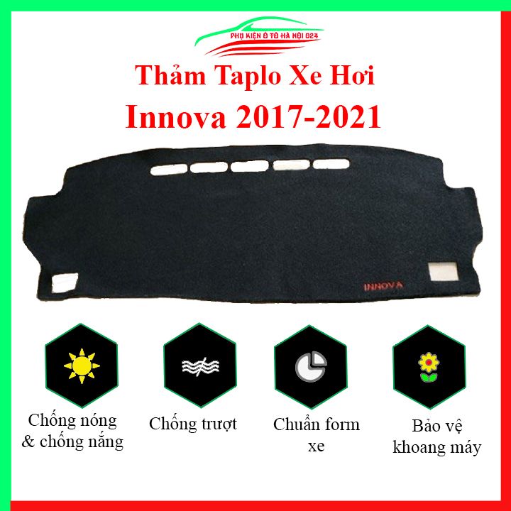 Thảm taplo ô tô Toyota Innova 2017-2021 cao cấp, thảm nhung lót taplo xe hơi chống nắng