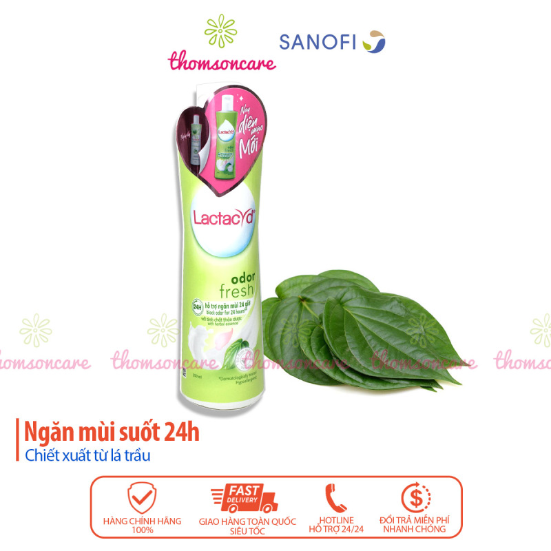 Dung dịch vệ sinh phụ nữ từ lá trầu không và nước hoa hồng Lactacyd Odor Fresh ddvs nước rửa phụ khoa