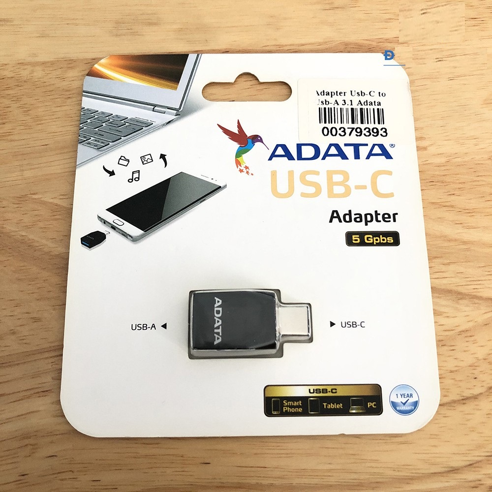 Đầu chuyển OTG từ USB 3.1 sang Type-C Adata Tốc độ 5Gbps (Đen) - Nhất Tín Computer