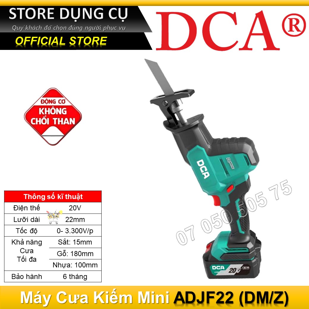 20V Máy cưa kiếm cầm tay DCA ADJF22, Máy cưa kiếm mini, máy cưa đa năng động cơ không chổi than | ADJF22DM, ADJF22Z