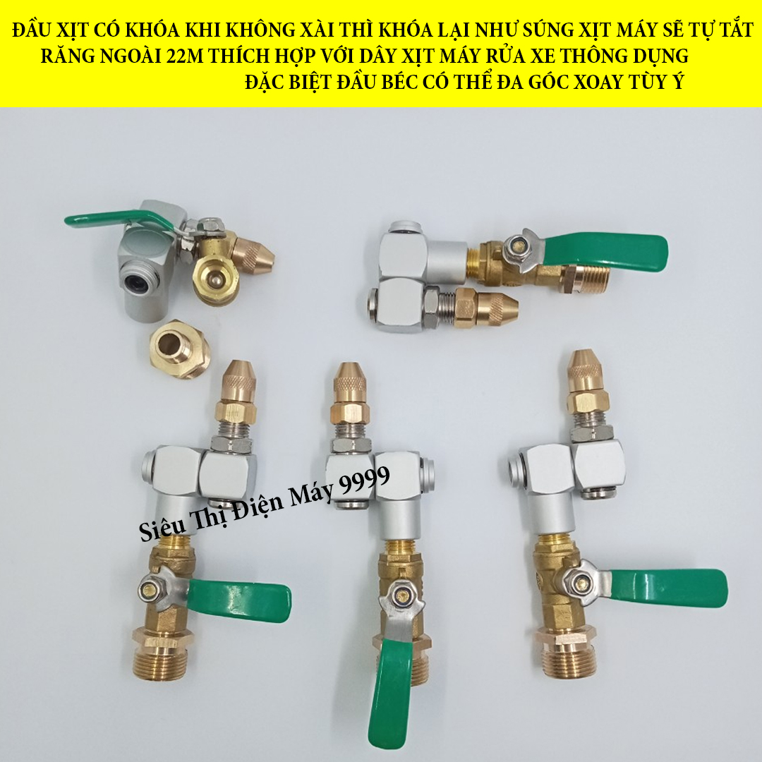 Đầu béc rửa máy lạnh điều hòa dùng cho máy rửa xe chỉnh áp - đầu xoay chỉnh tia 360 độ