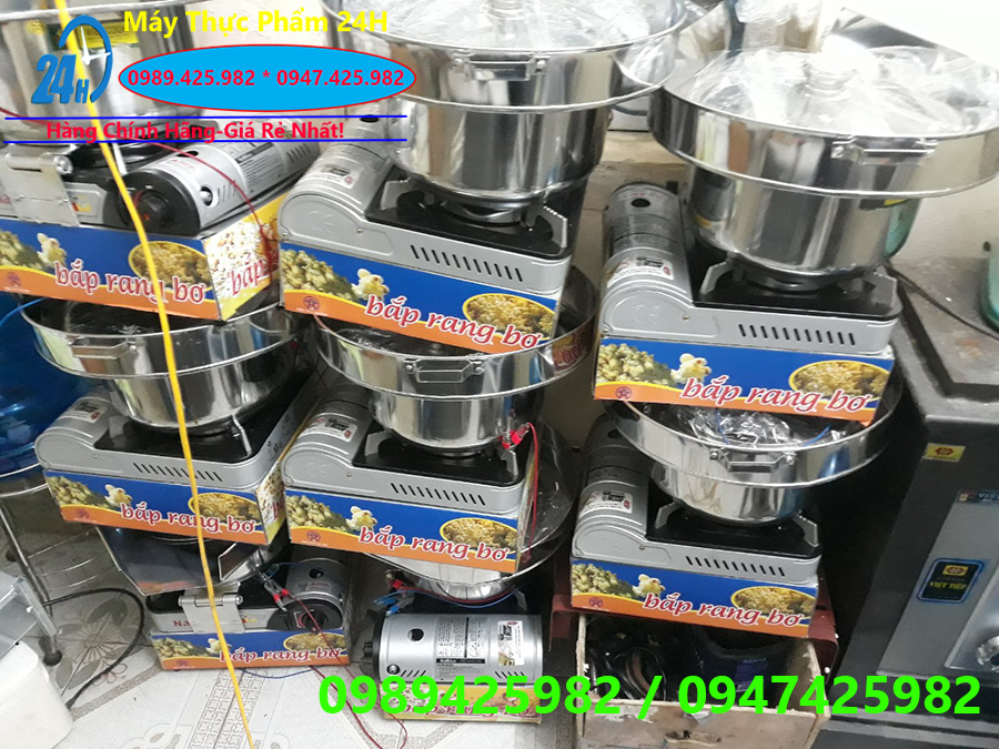 Máy nổ bắp,máy rang bơ sử dụng gas<Loại nồi 3 lớp có máng>
