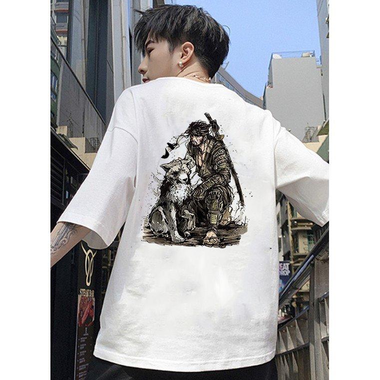 [Hoàn Tiền 15%] Áo thun nam tay lỡ Samurai form rộng vải dày mịn TEEVNT1859