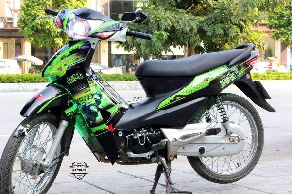 Tem trùm xe wave đen xanh lá 100, team dán xe máy wave, tem trùm wave, tem trum xe wave, team wave, team trùm wave, tem trum wave đen xanh lá 100 (wave alpha đời 2006-2016)