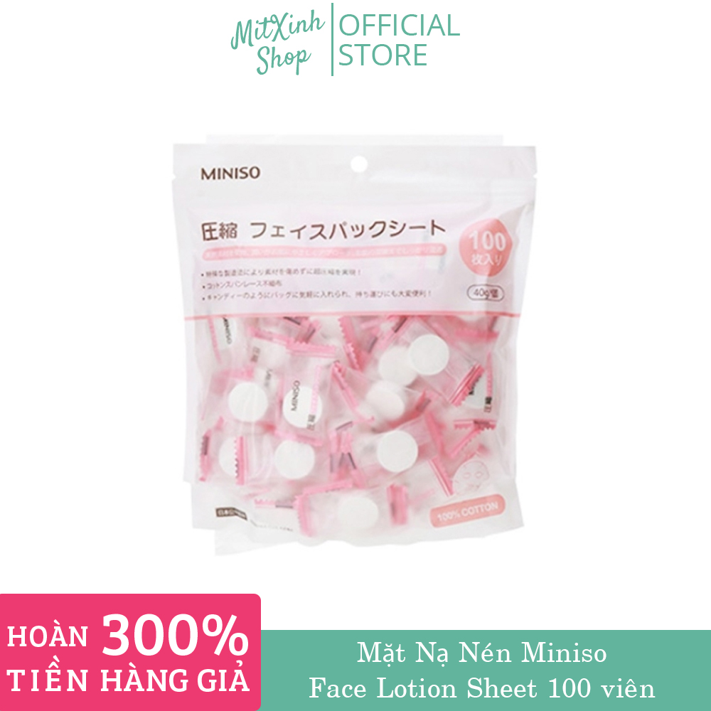 Mặt nạ nén miniso - face lotion sheet 100 viên