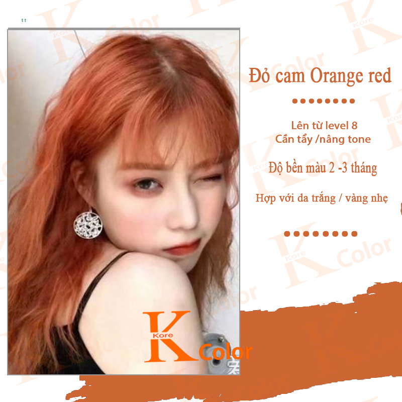 Thuốc nhuộm tóc ĐỎ CAM - ORANGE RED Kcolor