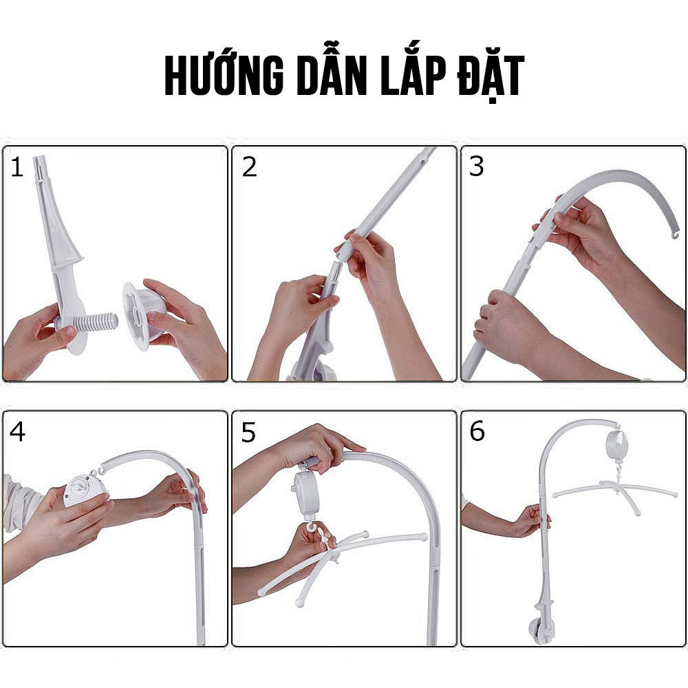 Treo nôi đen trắng dành cho bé sơ sinh { MIỄN PHÍ THÊU TÊN CHO BÉ }
